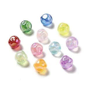 500 g Irregular Round AB Color Plated Transparent Acrylic Beads Crafts 17.5mm - Picture 1 of 4