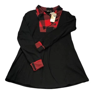 Timeson Women’s Long Sleeve Button Lapel Pullover Tunic Swing Style NWT SZ.M - Picture 1 of 4