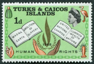 TURKS AND CAICOS ISLANDS 1968 1d SG291 mint MH FG Human Rights Year ##A03 - Picture 1 of 1