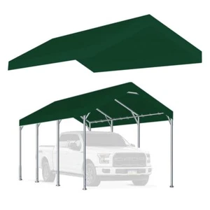 10x20 Upgraded Carport Replacement Top Canopy Cover for Car 10x20 Green - Picture 1 of 7