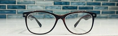 Retro Hipster Oval Cat Horned Brown Eyeglasses S329 USA FRAMES ONLY 54x18 145mm - Image 1 of 4