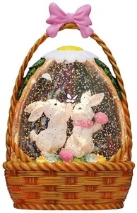 Easter Bunny Snow Globe for Easter Decorations, Easter Basket Eggs Design wit... - Picture 1 of 5