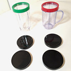 For Nutribullet Blender, Replacement 18 Oz Cups Rings & Lids, Strainer, 8 Pc Set