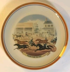 WOODMERE PORZELLAN CURRIER & IVES "AUS DEM TRAB KOMMEN"-THEMA 10,5" PORZELLANTELLER - Bild 1 von 12
