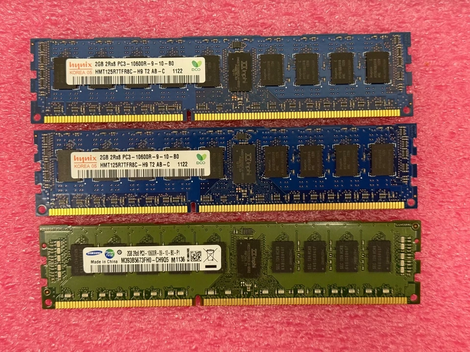 6GB 3x 2GB PC3-10600R DDR3 ECC Registered Server RAM - Image 1 of 1