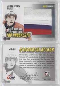 2009 ITG Heroes and Prospects Top Jumbo Jersey Silver /30 Matt Duchene Rookie RC