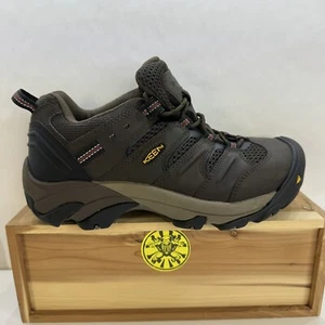 Scarpe basse da lavoro KEEN Utility Lansing punta acciaio marrone cascata uomo taglia 7,5 D - Foto 1 di 9