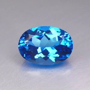 7,56 ct feiner Qualitäts Edelstein 100% natürlicher Schweizer Blautopas aus Brasilien - Bild 1 von 4