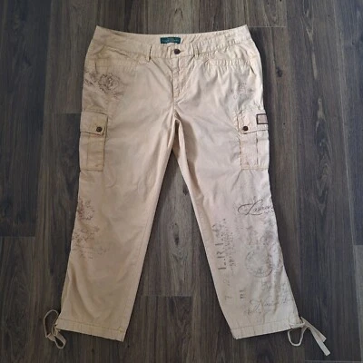 💙 Ralph Lauren Jeans Co. Ligero Estampado Bolsillo de Carga Algodón Aire Libre Senderismo Foto 1 de 4