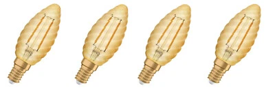 4x Osram LED Vintage 1906 gedrehte Kerze 1,4W =13W E14 EEK:E (Spektrum A-G) - Bild 1 von 4