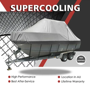 Premium Heavy Duty 17ft-19ft Boat Cover Trailerable Marine Jumbo 600D Waterproof - Picture 1 of 10