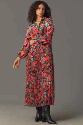 Novo Vestido Maxi Farm Rio x Anthropologie Plissado Cintura Gota Festa Jardim G Novo com etiquetas - Imagem 1 de 4