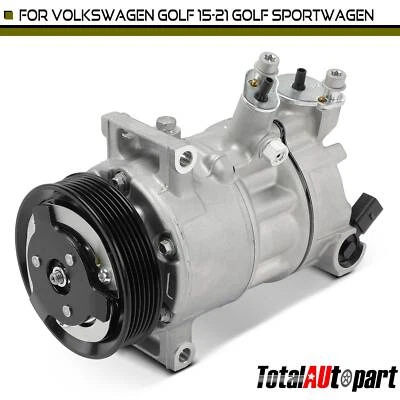 AC A/C Compressor with 6-Groove Pulley for Volkswagen Golf 15-21 Golf SportWagen - Image 1 of 4