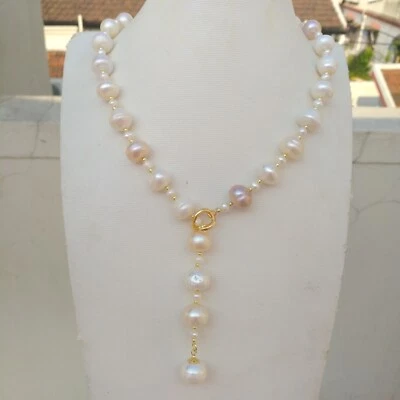 Collar de perlas barrocas multicolor blanco multicolor Akoya grande y pequeño de 22" oro 14k P Foto 1 de 4