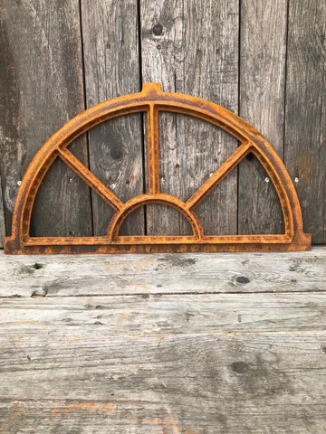 Half Round Window frame in a antique style half moon cast iron door light Cover