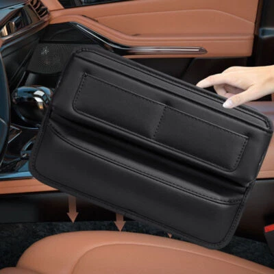 Car Organizer PU Leather Storage Car Seat Slit Gap Pocket Storage Glove Slot Box - Image 1 of 4