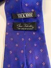 Valentino tie 4”  Blue W Small Dot  silk - foulard - italian designer TIE 4” EUC