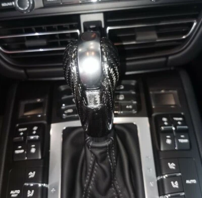 Real Carbon Fiber Gear Shift Knob Cover Trim Fit For Porsche Macan 2014-20 - Image 1 of 4