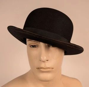 ANTIQUE 1920’S LARGE SIZE BOWLER HAT AS ACQUIRED - Picture 1 of 6