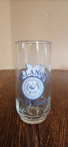 Vintage Libbey Villanova University Wildcats  6" Glass 16 oz Tumbler Cover