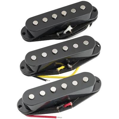 Artec SSA12-BK Black Vintage Staggered Alnico 5 Single Coil Guitar Pickup Set
