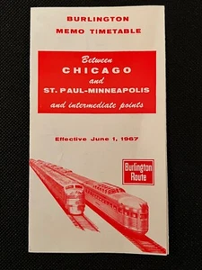 Burlington Route Timetable | Between Chicago and St. Paul | 1967 - Picture 1 of 1