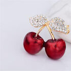 =fashion Rhinestone Fruit Cherry Brooches Pins For Women Clothing Coat Accesso3c