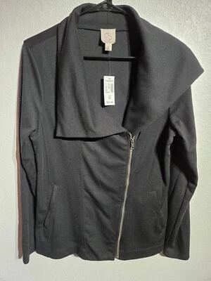 Vestido Granero Diseñador Top Mujer Talla Mediana Manga Larga Cremallera Vestido Top Negro Nuevo Foto 1 de 4