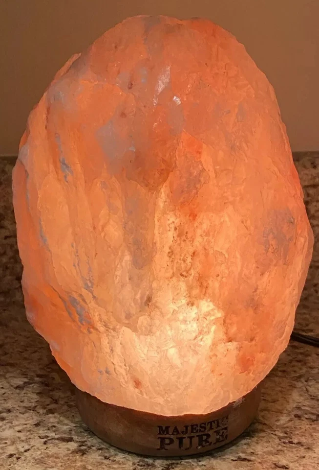 Lámpara rosa sal marina del Himalaya con dial interruptor de encendido apagado hermosa cuando se enciende rara Foto 1 de 4