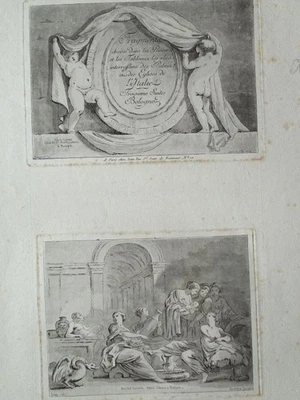 Titelblatt Allegory Frauen Galleria Farnese Saint-Non 2 Aquatinta-Radierung 1772 - Bild 1 von 4