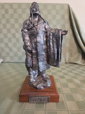 De colección Le Michael Ricker Escultura de Peltre Jefe Joseph con Base y Certificado 1998 Foto 1 de 4