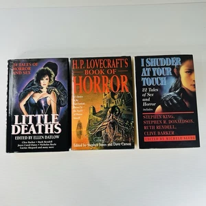 x3 Vintage Horror Thriller Book Lot Short Stories Tales Various Authors Hardcove - Picture 1 of 23