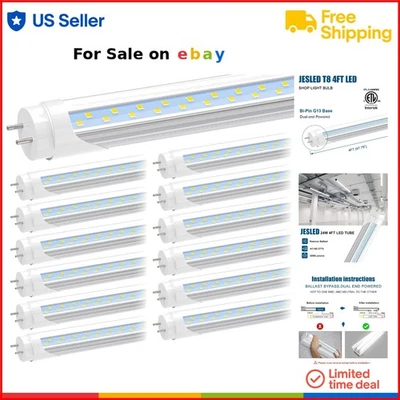LED T8 Tube Light Bulbs 24W 6000K Bright White Replacement for Fluorescent - Image 1 of 4
