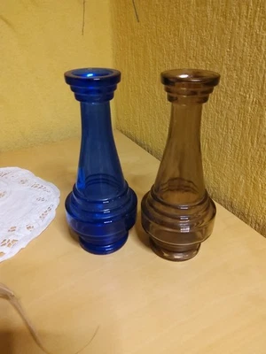 2 Glasvasen blau, weinrot - Bild 1 von 3