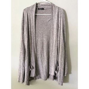 ECLA Strickjacke Pullover Strick Taschen Damen XL vorne offen grau - Bild 1 von 4