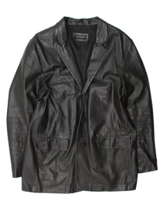BALMAIN Mens Leather Jacket UK 40 Large Black Leather LE02 - Picture 1 of 3