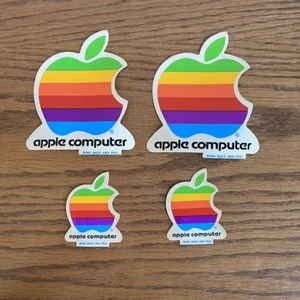 Apple Macintosh Vintage 80’s Logo Decal Stickers Pack Of 4 Brand New - Picture 1 of 3