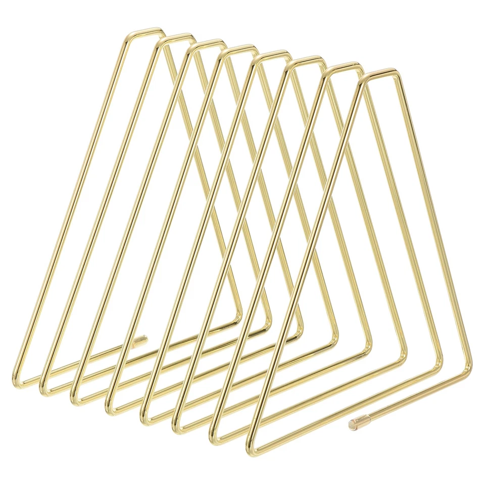 Suporte de arquivo de mesa triangular 7 slots, 1 peça, tom dourado, 1,26 x 6,69 x 7,09" - Imagem 1 de 4