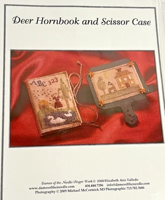Dames of the Needle DEER HORNBOOK AND SCISSOR CASE Cross Stitch Pattern - Image 1 of 3