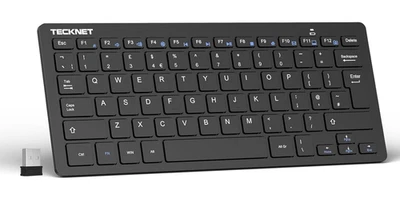 TECKNET 2.4G Wireless Keyboard For Windows/Chrome OS, UK Layout Compact Mini  - Image 1 of 4