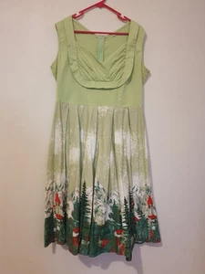 Rockabilly XXL Green Alpine Scene Dress - Picture 1 of 7