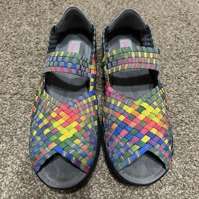 Baretraps Ivette Tejido Multicolor Peep Toe Cuña Baja Sin Cordones Talla 8 Foto 1 de 4