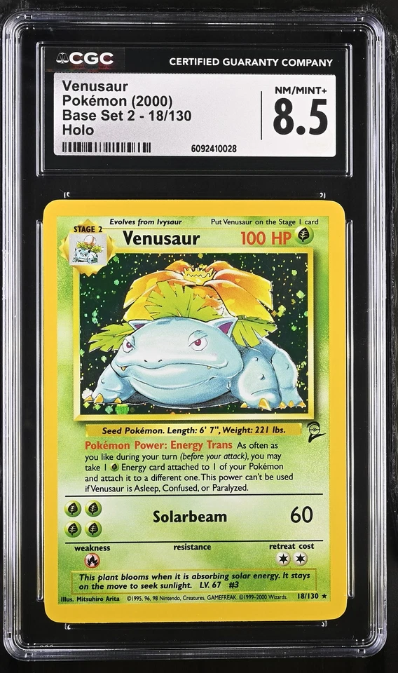 CGC 8.5 Venusaur 2000 Base Set 2 18/130 Holo Pokemon Card - Image 1 of 2