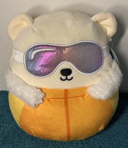 Squishmallows 8 Fuß Hans Eisbär Plüschbrille gelb orange NEU - Bild 1 von 11