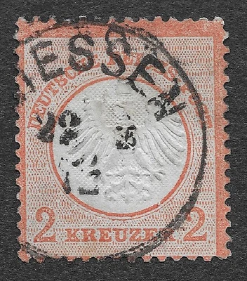 MMK Philately: Germany Scott #8 Used 2 Kreuzer Eagle with Small Shield SCV $160 - Image 1 of 2