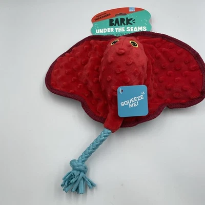 Bark 12" brinquedo para cachorro arraia com grande guincho, corda e enrugamento, ótimo para Thrashers - Imagem 1 de 4