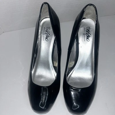Elegante charol negro MOSSIMO talla 5,5 M zapatos de plataforma cubiertos de tacón alto Foto 1 de 4