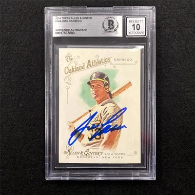 Jose Canseco signed 2014 Topps Allen & Ginter #149 card ~ Beckett BAS 10 auto - Image 1 of 2
