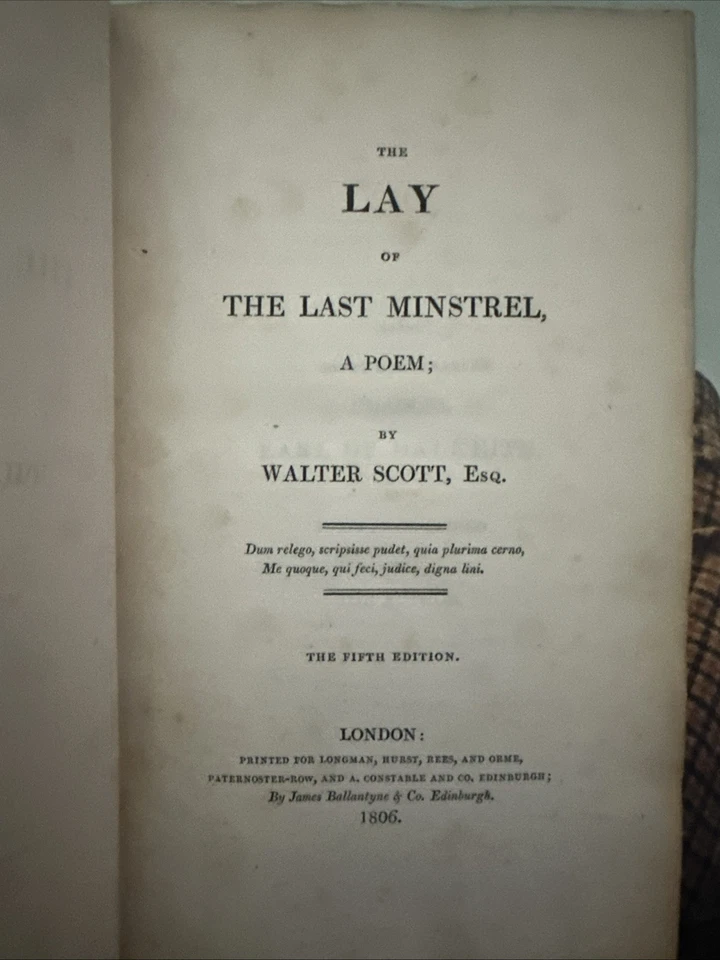 The Lay Of The Last Minstrel By Walter Scott London 1806 The Fifth Edition - Image 1 of 4