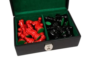 The Smokey Series Chess Pieces in Painted Boxwood - 3.81" King with Box - Picture 1 of 10